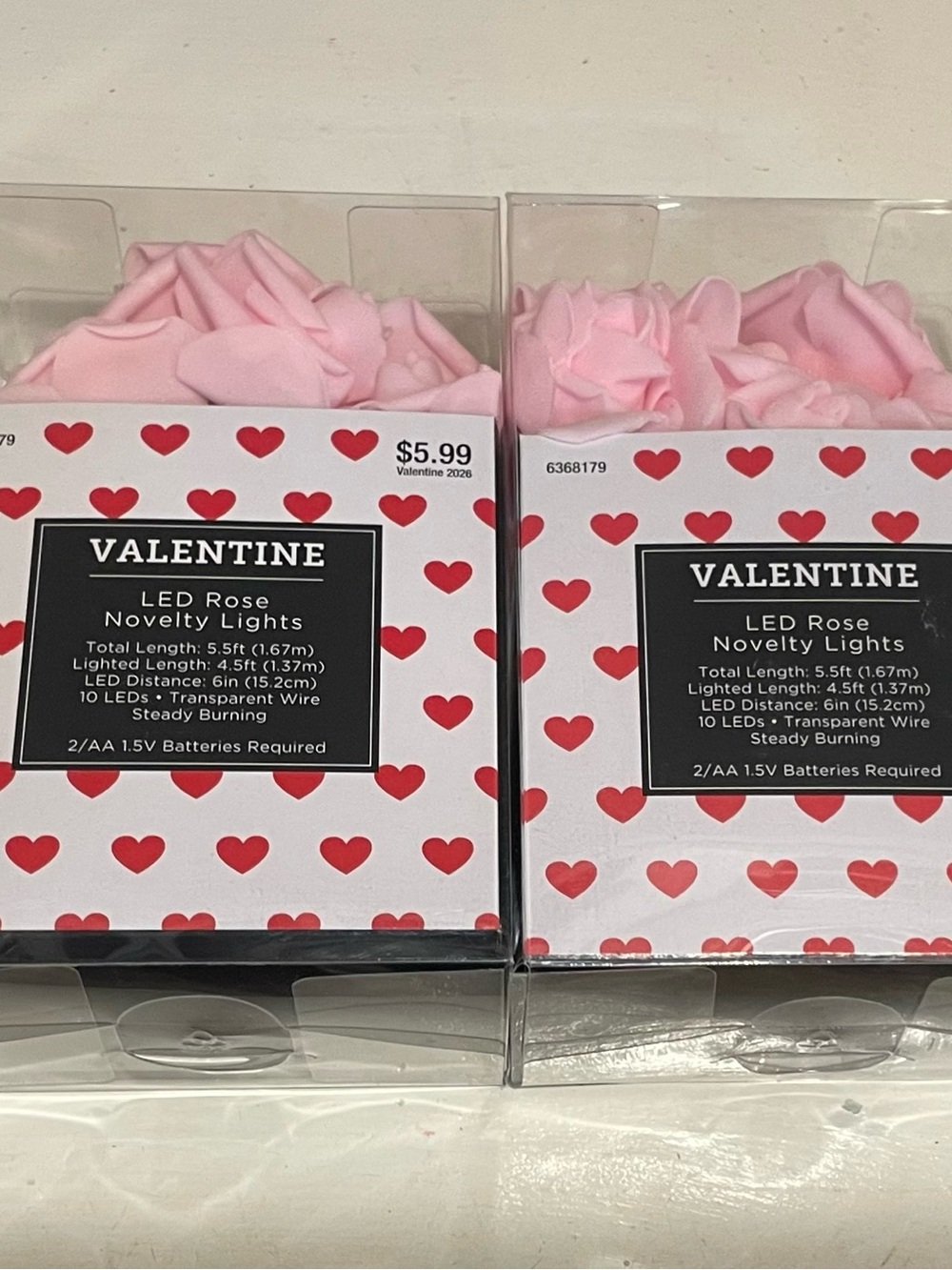 Valentine LED Rose Novelty Lights - Pink by